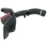 K&N Performance Intake Kit 57-3062 with black HDPE intake tube, conical oiled cotton filter, and custom heat shield.