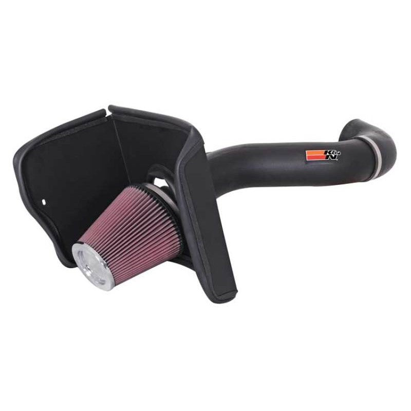 K&N AirCharger performance intake system with rotationally-molded HDPE tube and oiled cotton conical air filter.