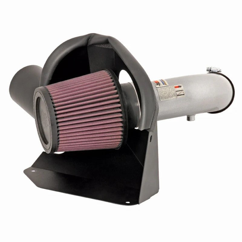 K&N 69-7061TS Typhoon intake with silver mandrel-bent tube, red oiled cotton filter, and black heat shield