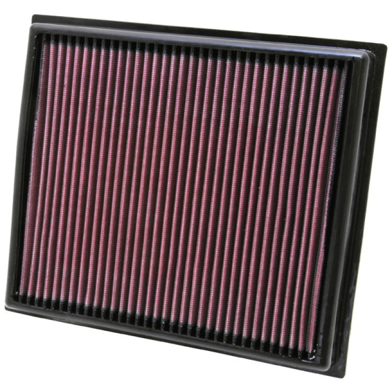 K&N 33-2453 High-Flow Drop-In Air Filter with oiled cotton media and red perimeter gasket