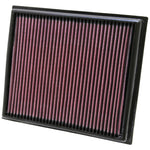 K&N 33-2453 High-Flow Drop-In Air Filter with oiled cotton media and red perimeter gasket