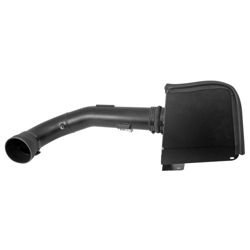 K&N Blackhawk Induction air intake kit featuring black powder-coated aluminum tube, oil-free filter, and steel heat shield.