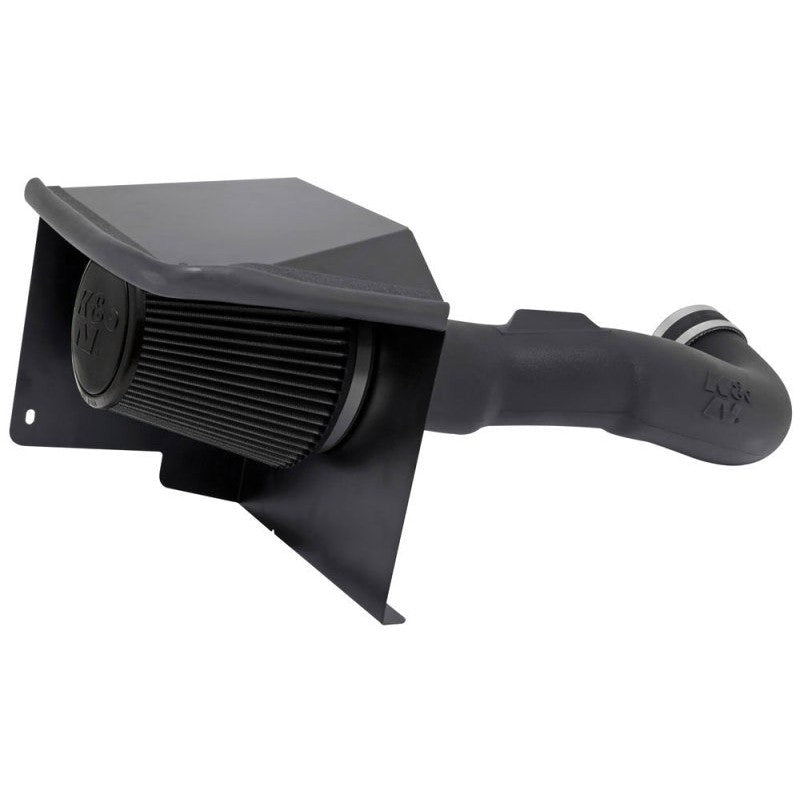 K&N DRYFLOW air intake system featuring an oil-free synthetic air filter and custom intake tube for GM 6.2L engines.