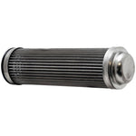 Cylindrical stainless steel mesh 100 micron fuel and oil filter replacement element for K&N inline housings.