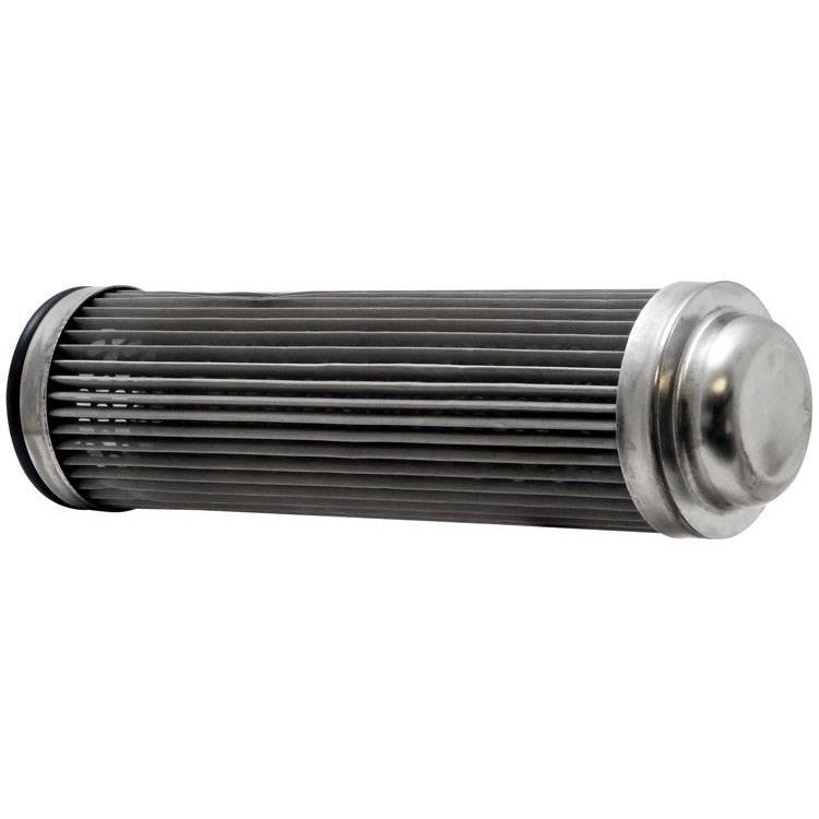 Cylindrical stainless steel mesh 100 micron fuel and oil filter replacement element for K&N inline housings.