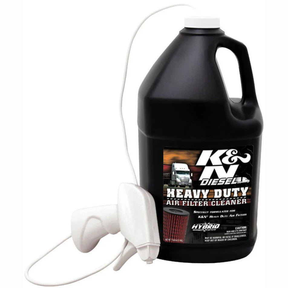 1 gallon jug of K&N 99-0638 Heavy Duty Dryflow Air Filter Cleaner for commercial diesel and agricultural equipment