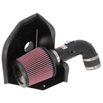 K&N Typhoon air intake system featuring a mandrel-bent aluminum tube and red oiled cotton filter for Toyota 2.5L engines