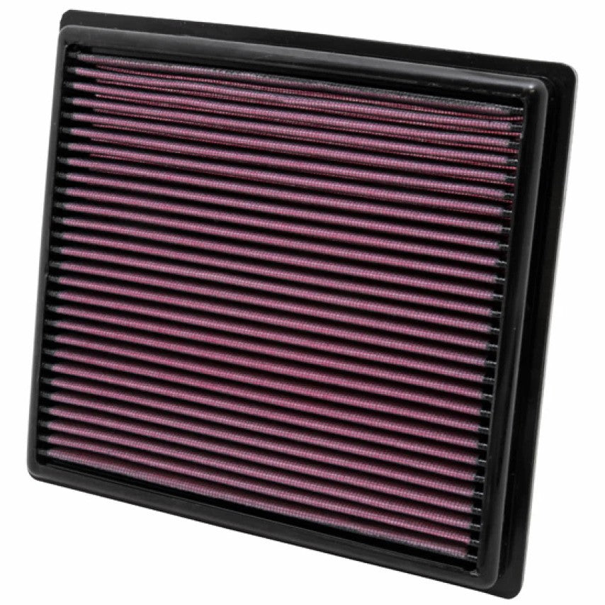 K&N 33-2443 washable high-flow oiled cotton drop-in replacement air filter.