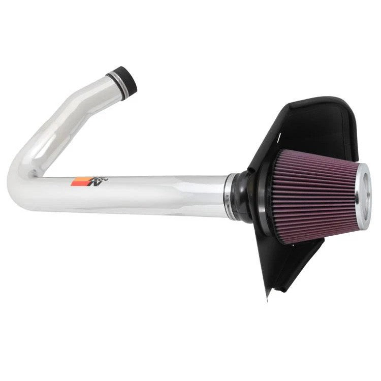 K&N 69 Series Typhoon performance air intake system with polished aluminum tube and red filter for 3.6L Chrysler Dodge