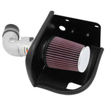 K&N Typhoon Performance Intake system with silver mandrel-bent aluminum tube and red oiled cotton air filter.