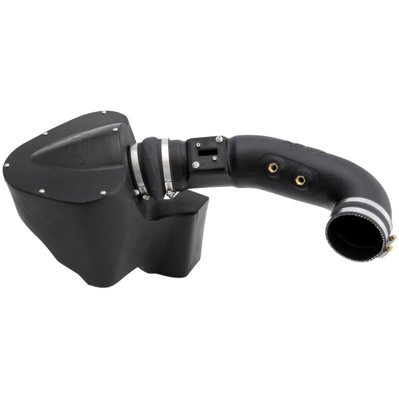 K&N AirCharger performance cold air intake kit with black HDPE tube and enclosed air box for 2011-2014 Mustang 5.0L