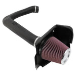 K&N 57-1564 performance intake system featuring black HDPE tube, conical air filter, and custom heat shield.
