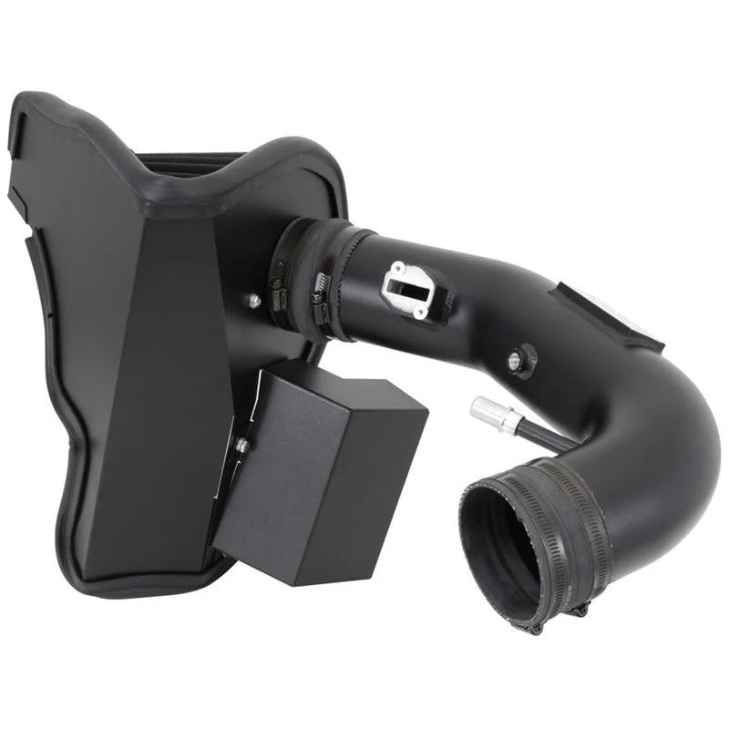 K&N Blackhawk Induction air intake system 71-3527 with black aluminum tube and oil-free synthetic filter.