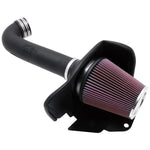 K&N 57-1563 Performance Intake Kit with black HDPE tube and conical red oiled cotton air filter for 5.7L Dodge and Jeep