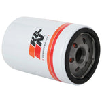 K&N Performance Gold HP-2012 oil filter with white heavy-duty canister and integrated 1-inch welded hex nut.