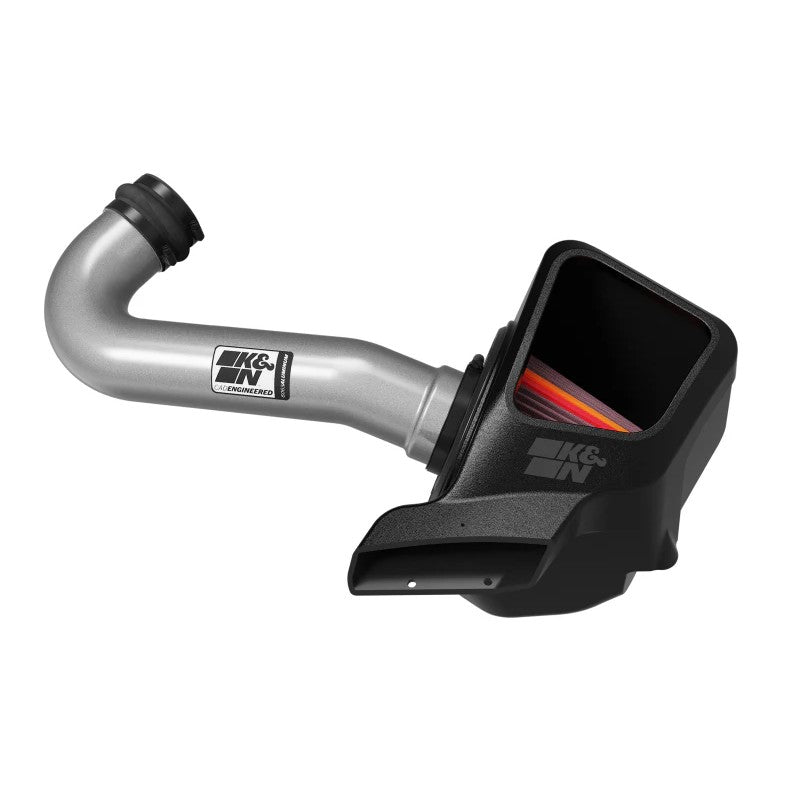 K&N NextGen cold air intake system with 6063 aluminum tube and red oiled cotton filter for 5.7L Jeep Grand Cherokee.