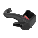 K&N NextGen air intake system featuring black HDPE tube, custom air box, and red oiled cotton conical filter.