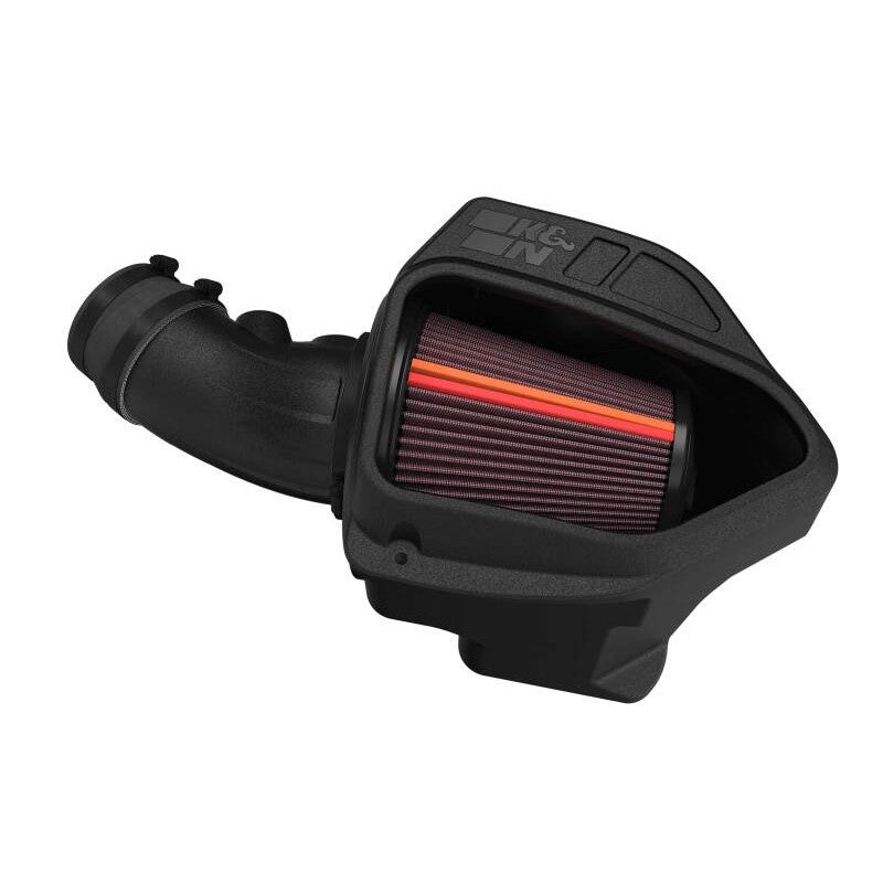 K&N NextGen Cold Air Intake with black HDPE tube and red conical air filter for 2011-2023 Dodge 6.4L V8 models
