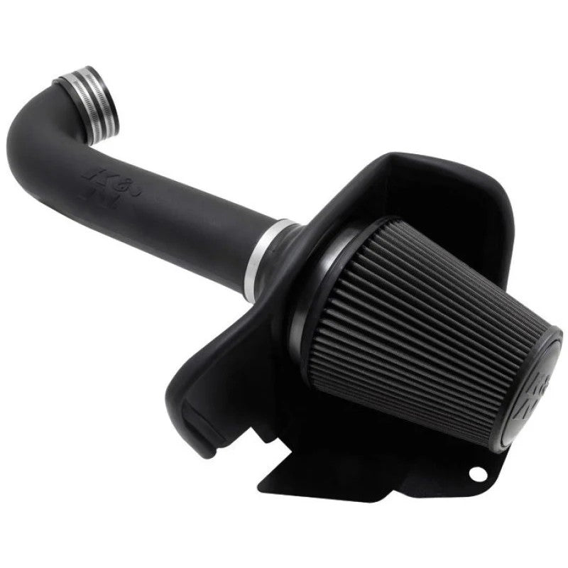 K&N DRYFLOW Performance Air Intake System with black intake tube and oil-free synthetic air filter for 5.7L V8 engines.