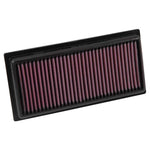 K&N 33-3016 High-Flow replacement air filter featuring oiled cotton media for Mitsubishi Mirage models.