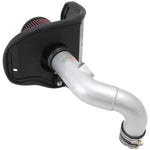 K&N Typhoon silver mandrel-bent aluminum air intake system with conical oiled cotton filter and heat shield