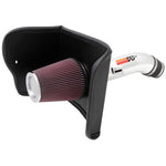 K&N performance intake system with silver mandrel-bent aluminum tube and red oiled cotton conical air filter