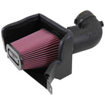 K&N 57 Series intake kit with black HDPE tube, heat shield, and red oiled cotton air filter for 2014-2015 Corvette Stingray.