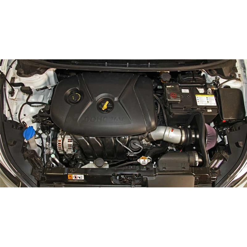K&N 69-5315TS Typhoon Performance Intake System with silver aluminum tube and red conical air filter.