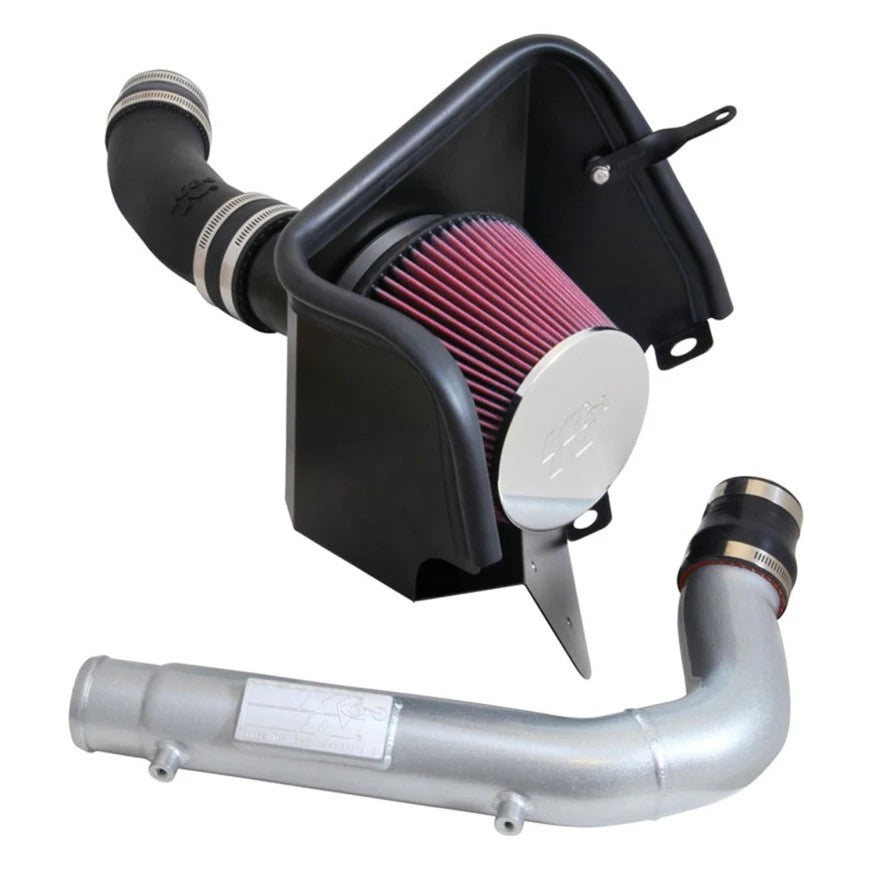 K&N 57-1570 FIPK performance air intake system with high-flow cone filter and heat shield for 3.0L Jeep Grand Cherokee.