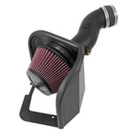 K&N Performance Intake Kit 57-1572 featuring a black HDPE tube, conical oiled air filter, and custom heat shield.