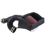 K&N 63-2592 performance intake kit with black HDPE tube and conical oiled cotton air filter for 2015-2016 Ford F-150.