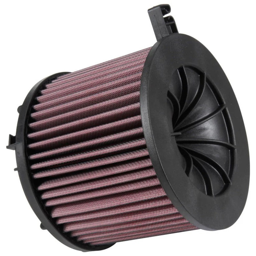 K&N E-0646 reusable red oiled cotton gauze drop-in air filter with a black rubber sealing frame.