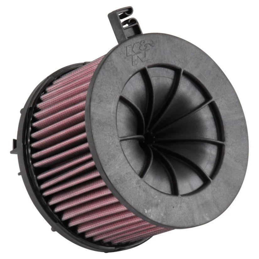 K&N E-0647 high-flow oiled cotton replacement drop-in air filter for 2015-2020 Audi A4.