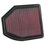 K&N 33-5035 drop-in replacement high-flow air filter featuring pleated red oiled cotton gauze media.