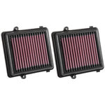 Set of two K&N HA-9916 drop-in replacement air filters for 2016-2019 Honda CRF1000L Africa Twin models.