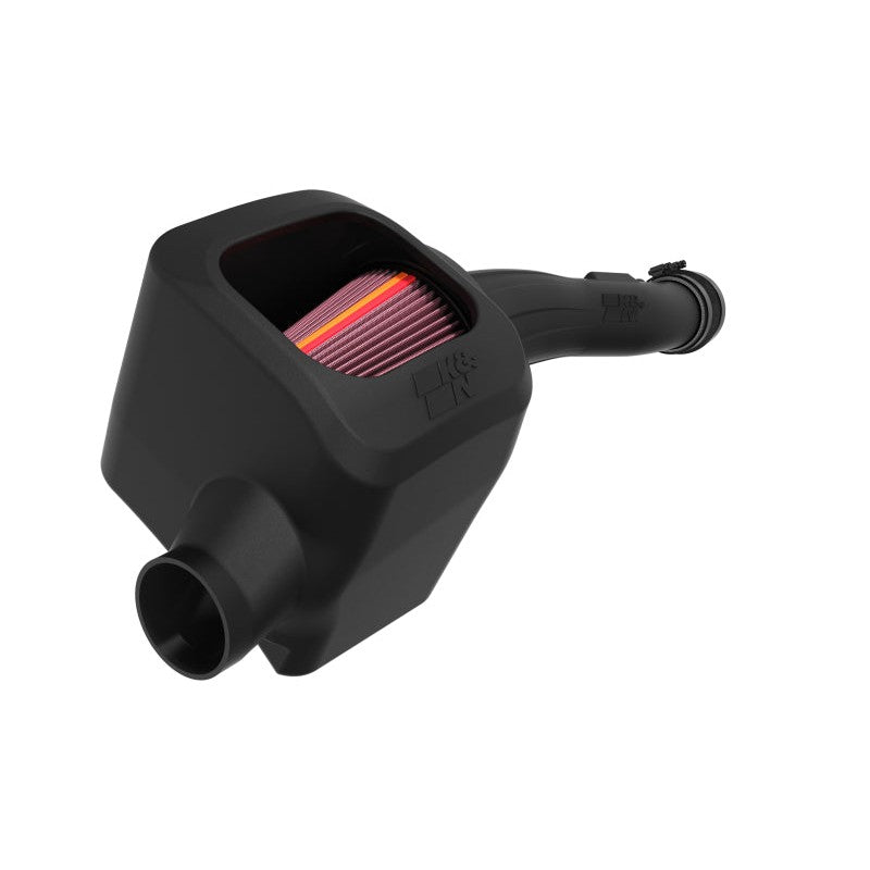 K&N NextGen cold air intake system with black HDPE tube and conical red filter for 2016-2023 Toyota Tacoma V6