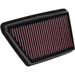 K&N red pleated cotton gauze drop-in air filter with black frame for 2017-2019 Honda CR-V LX