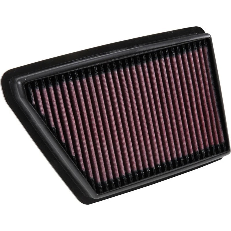 K&N red pleated cotton gauze drop-in air filter with black frame for 2017-2019 Honda CR-V LX