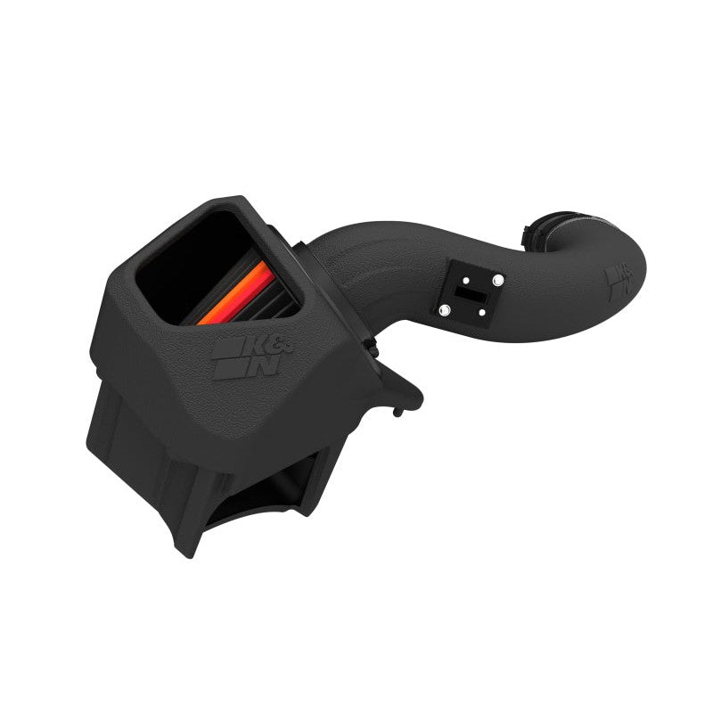 K&N NextGen DryFlow cold air intake system featuring a black HDPE intake tube and oil-free synthetic air filter.