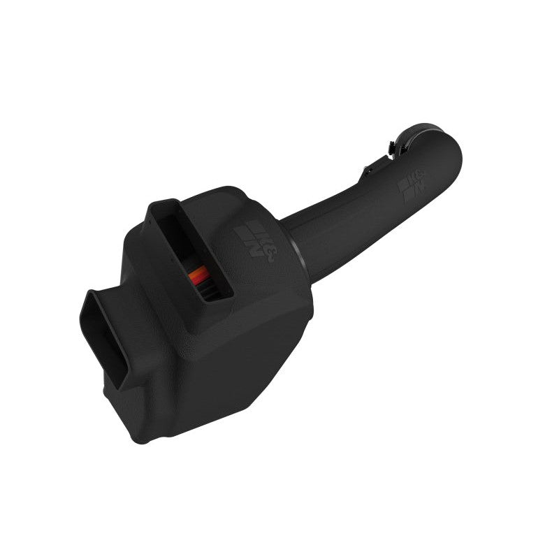 K&N NextGen Dryflow cold air intake featuring a black rotationally molded HDPE tube and oil-free conical air filter.
