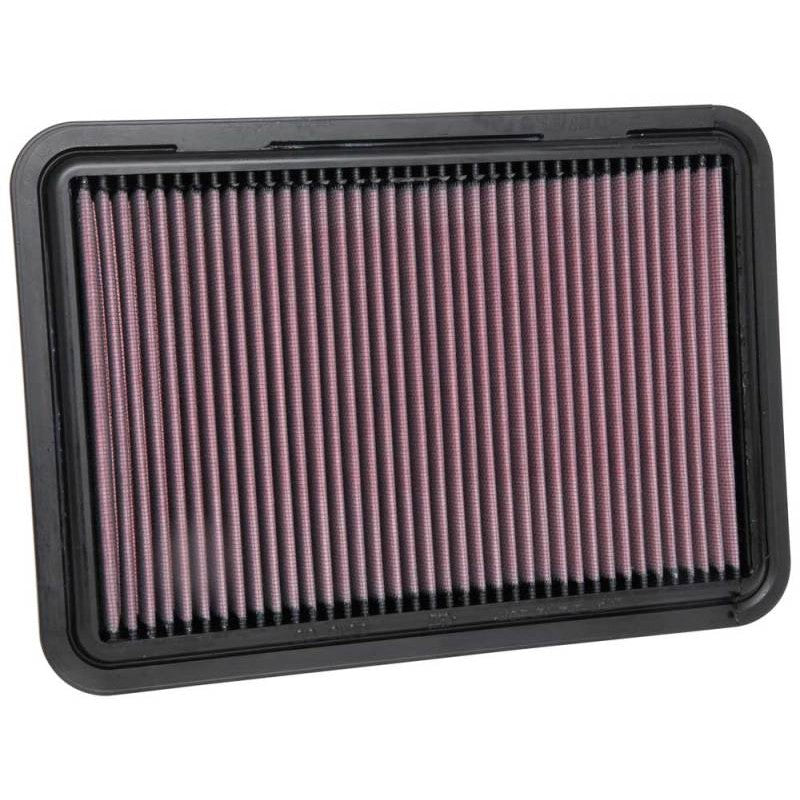 K&N 33-3130 high-flow drop-in replacement air filter featuring red oiled cotton media for Suzuki Swift V