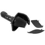 K&N DRYFLOW air intake system with custom intake tube and red oil-free synthetic air filter for 6.2L Dodge Hellcat.