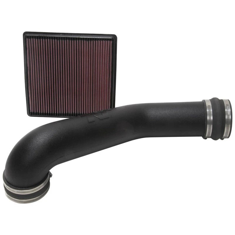 K&N 57-Series FIPK performance intake kit 57-2603 with CAD-designed tube and red high-flow air filter.