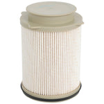 K&N PF-4801 Performance Cartridge Fuel Filter showing the high-flow cellulose glass media for 6.7L diesel engines.