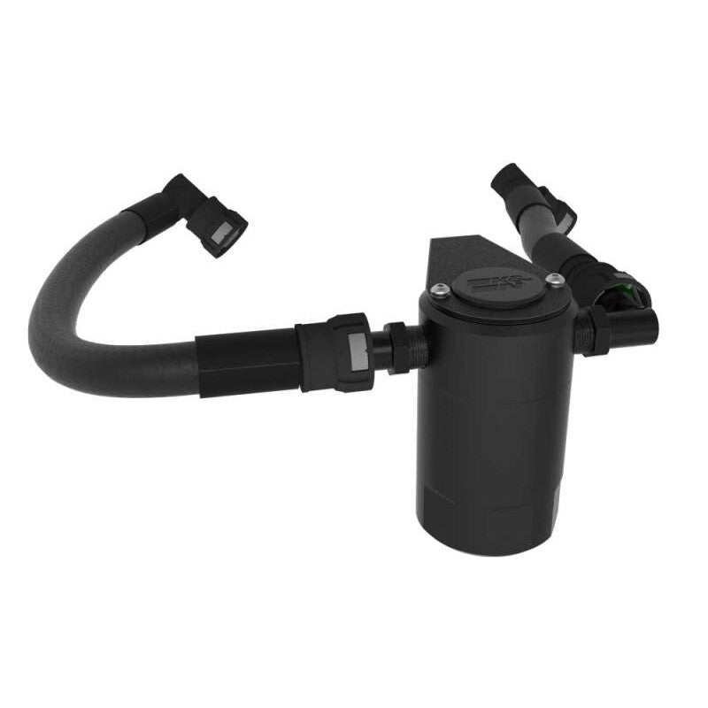 K&N Air Oil Separator with factory-style quick-connect hoses for 2018-2023 Ford Mustang 5.0L
