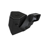 K&N 63-1584 AirCharger intake system with black HDPE tube, enclosed air box, and red oiled cotton conical filter.
