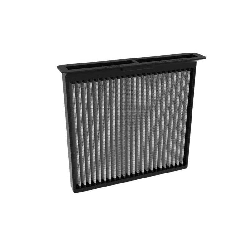 K&N VF2084 washable cabin air filter featuring pleated filtration media and a black frame.