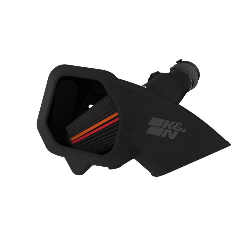 K&N NextGen Dryflow cold air intake with black HDPE tube and oversized conical filter for 2019-2024 Ram 2500/3500 6.7L.