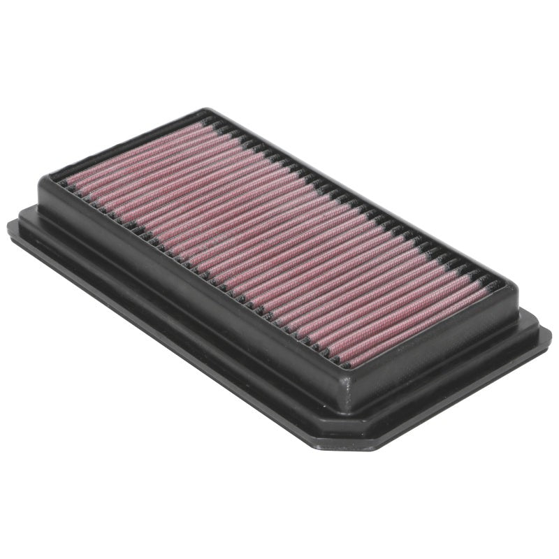 K&N 33-5105 high-flow replacement air filter with red pleated cotton media for Cadillac CT4 and CT5.