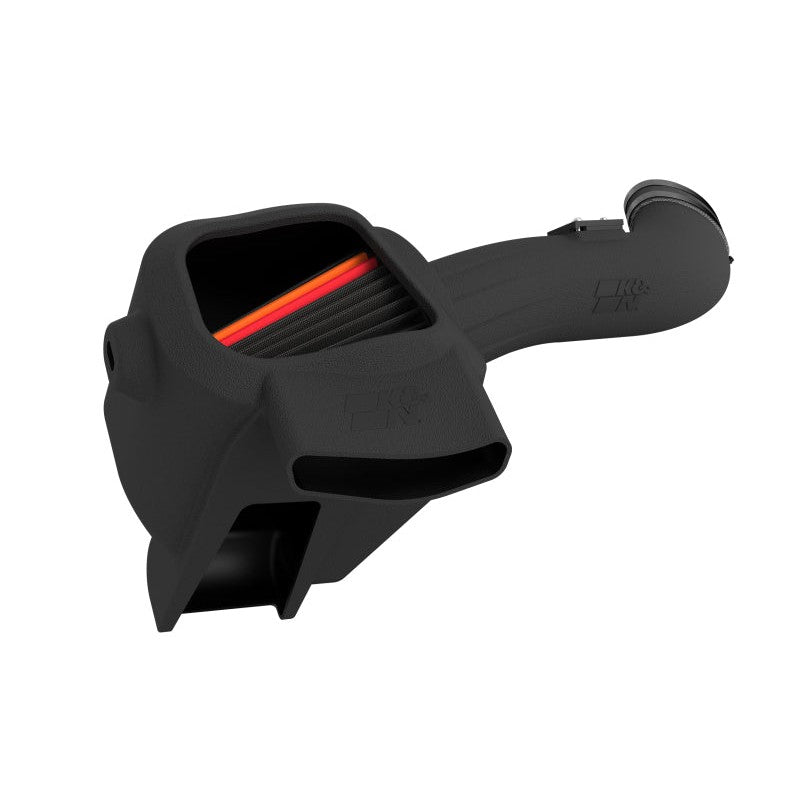 K&N NextGen Dryflow cold air intake system for 2020-2026 Ford Super Duty 6.7L Diesel with black HDPE intake tube.